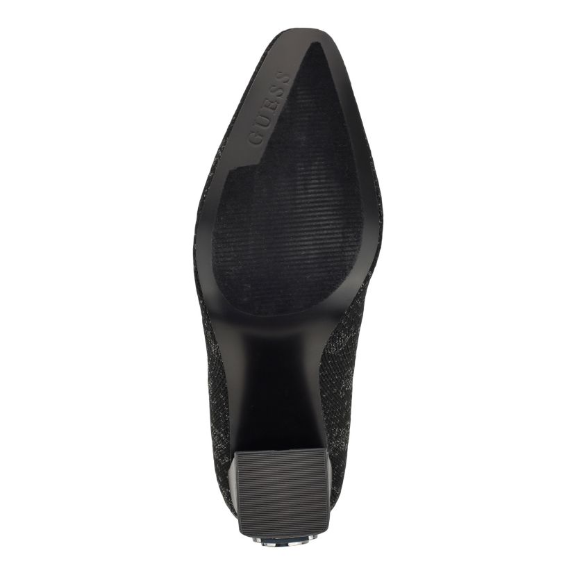 Yonel Block Heel Stretch Knit Logo Dress Booties