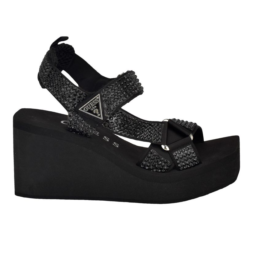 Dawsin Rhinestone EVA Strappy Wedge Sandals
