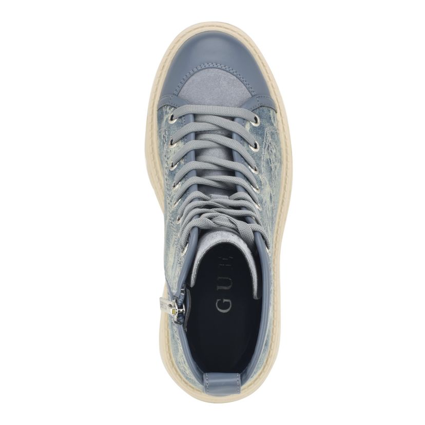 Shutter Lace-Up Combat Boots with Logo Pattern