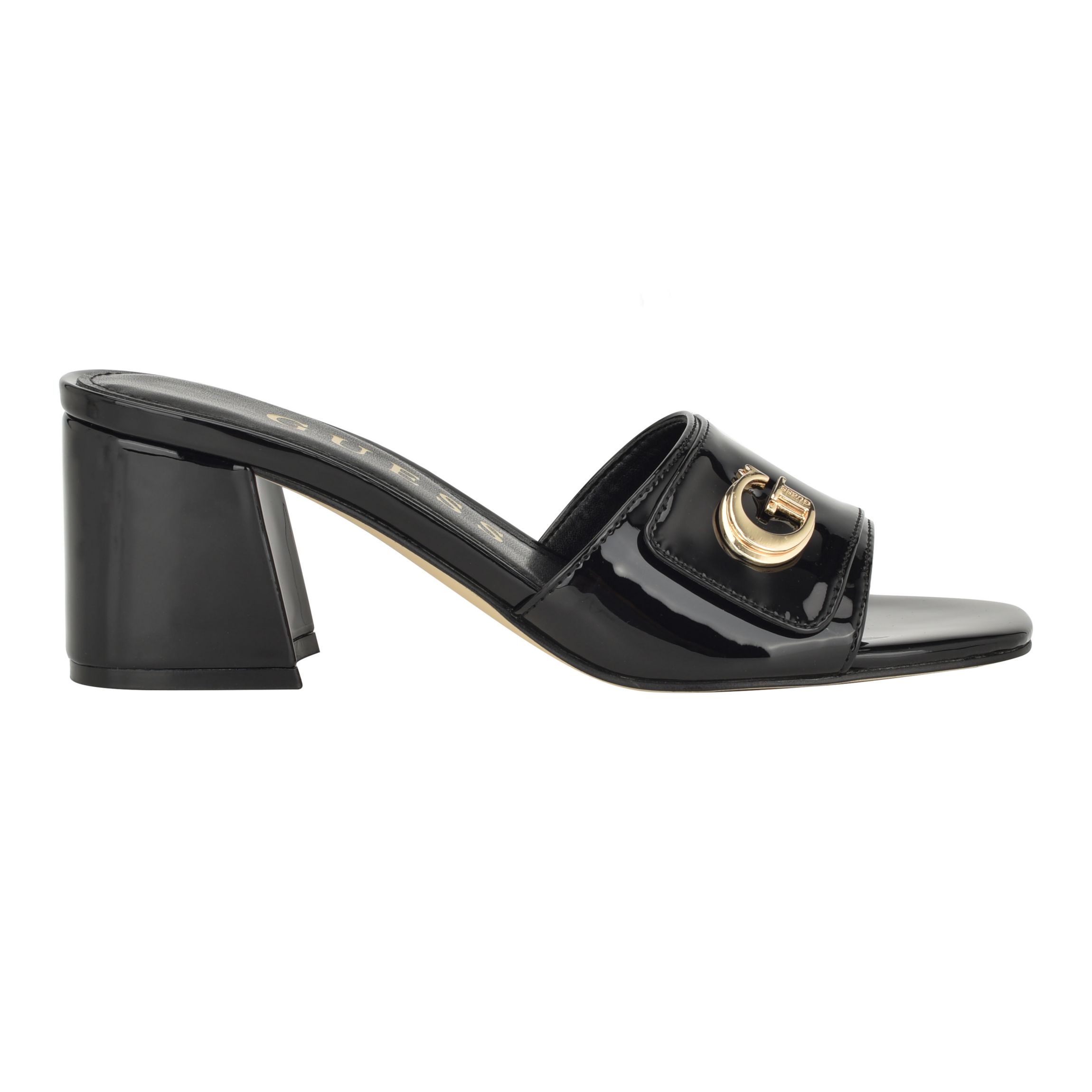 Gallai Slip On Open Toe Block Heeled Mules