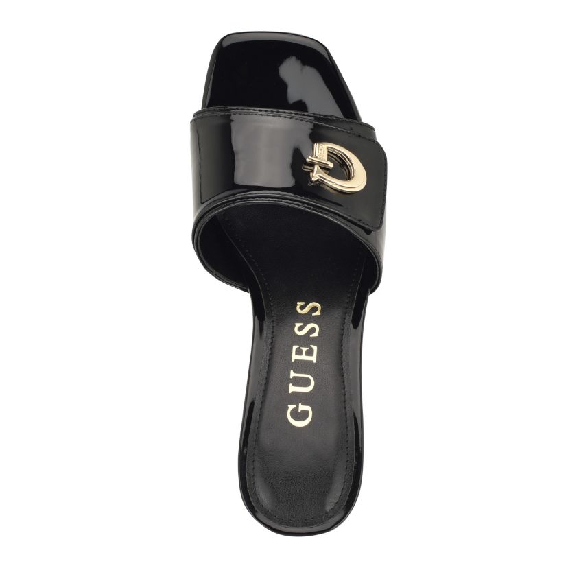 Gallai Slip On Open Toe Block Heeled Mules