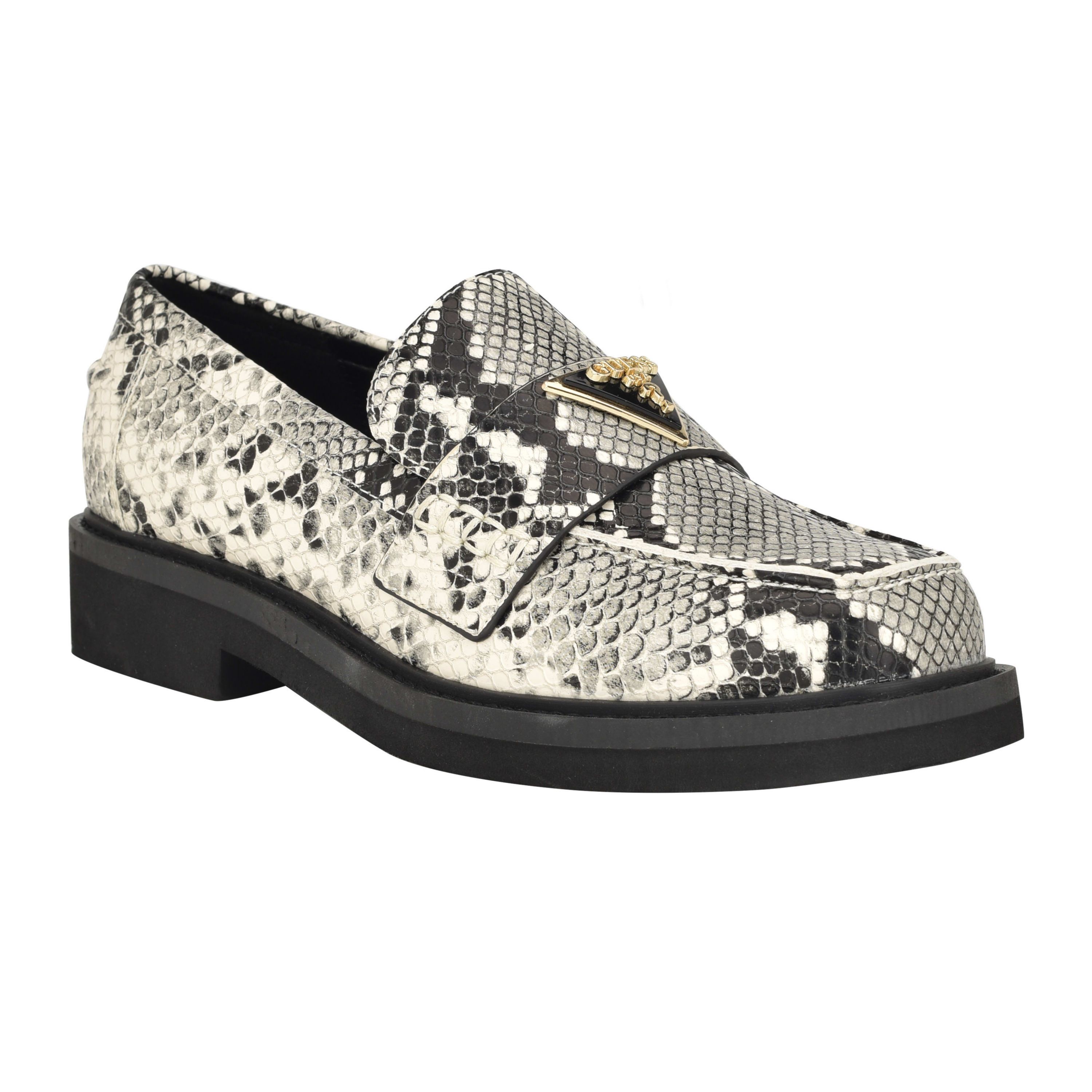 Shatha Logo hardware Slip on Square Toe Loafers