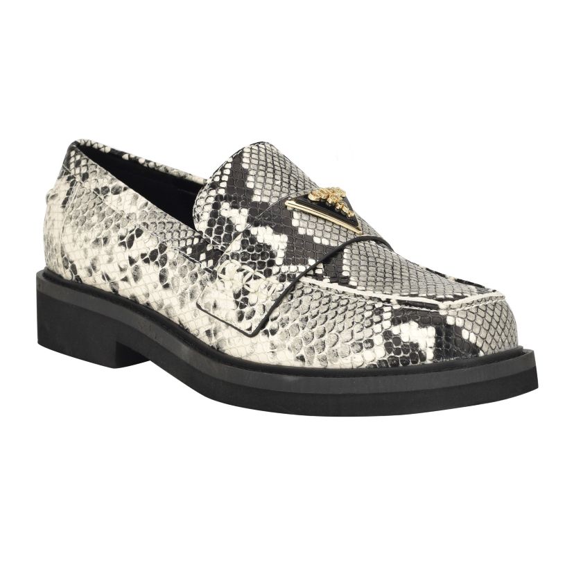 Shatha Logo hardware Slip on Square Toe Loafers