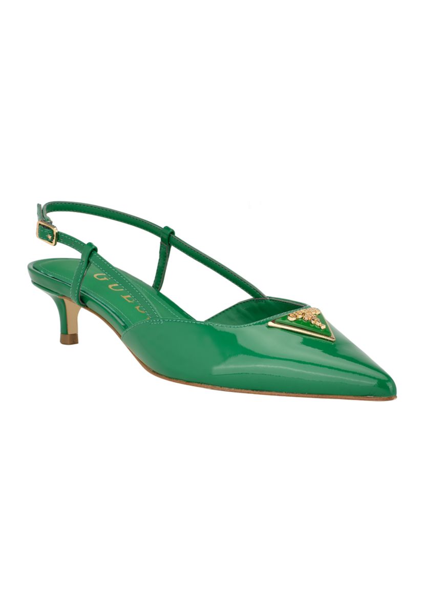 Jesson Pointed Slingback Kitten Heel Mules