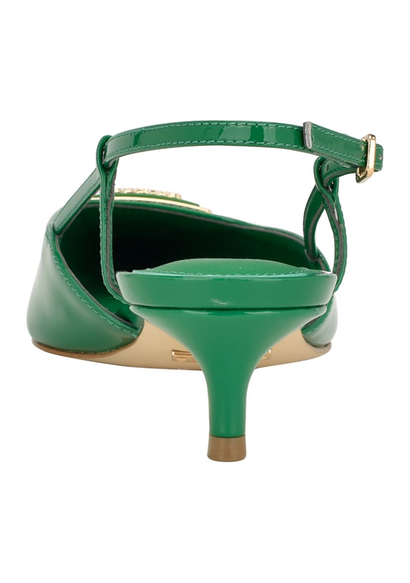 Jesson Pointed Slingback Kitten Heel Mules
