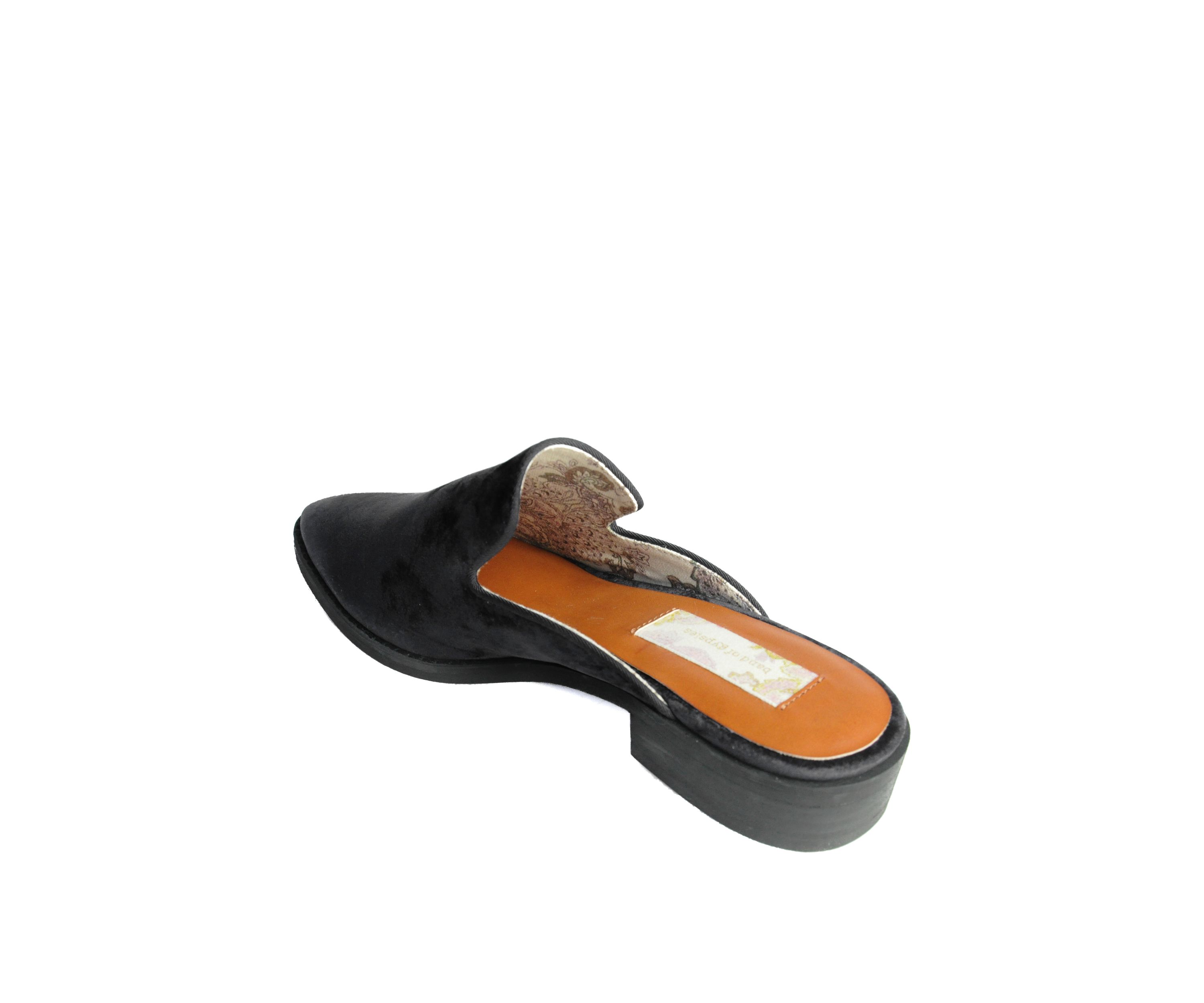 Slipper Cut Velvet Mules