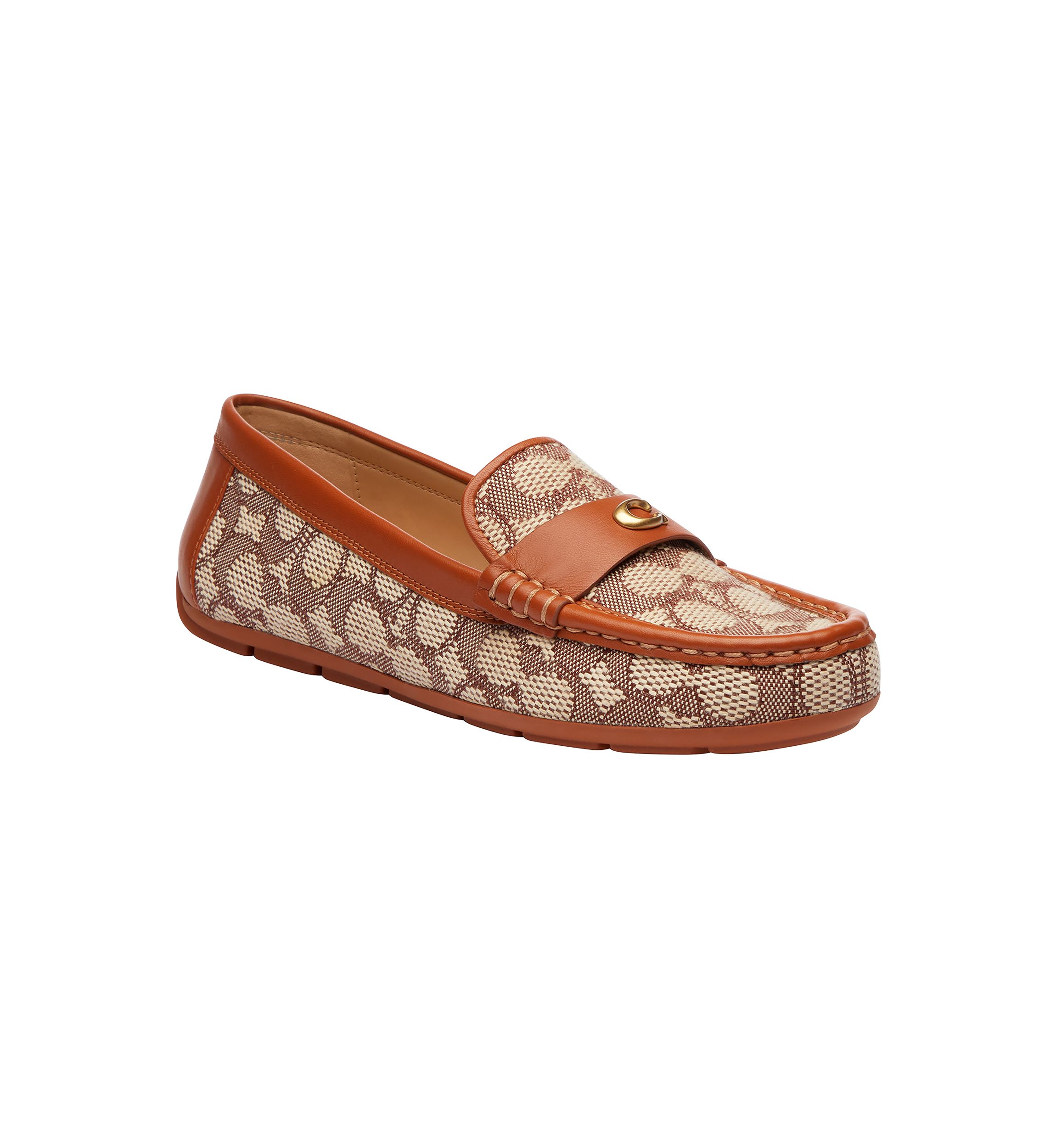 Sculpted C Signature Textile Jacquard Driver Loafers