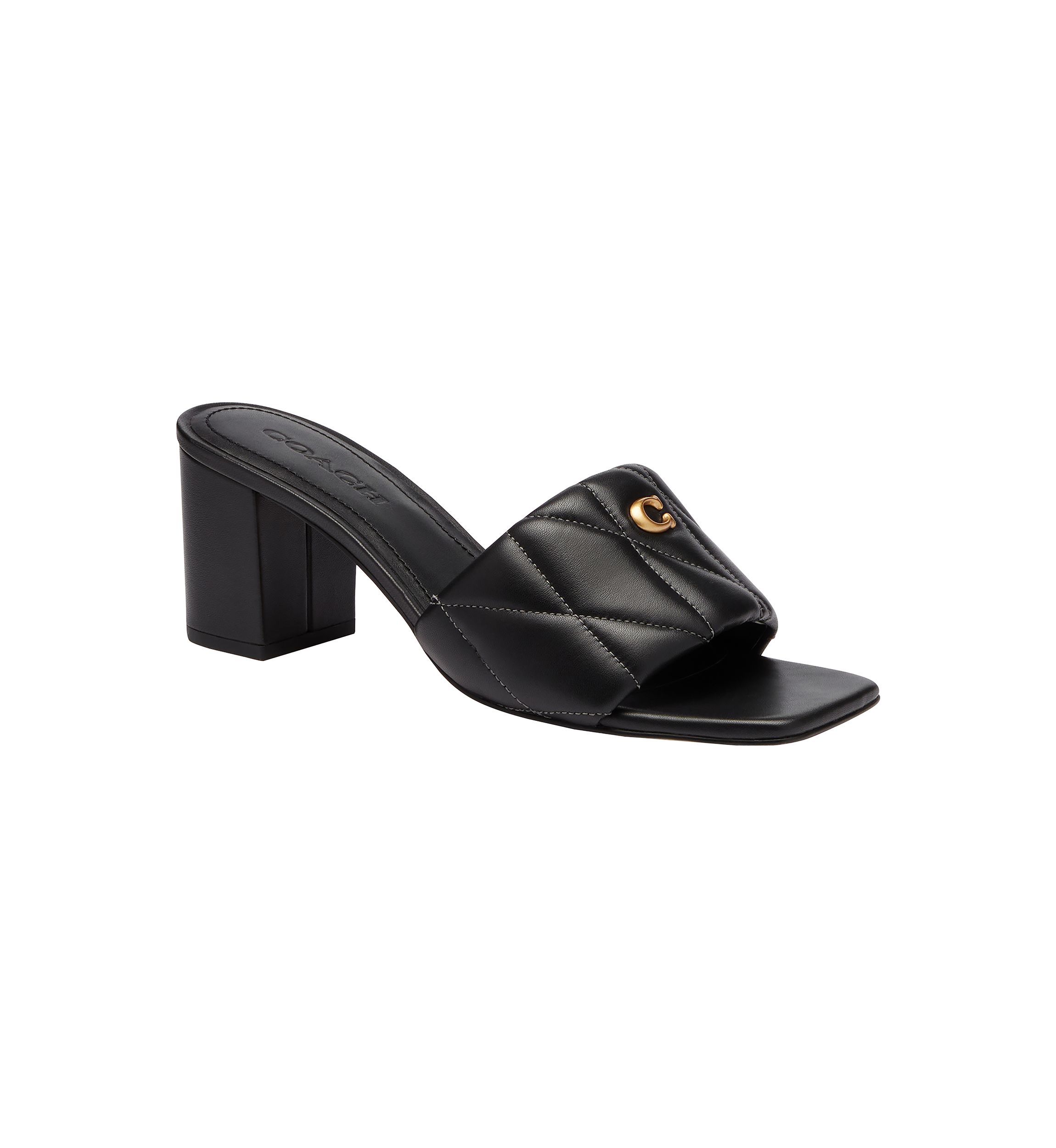 Holly Block Quilted Heel Sandals