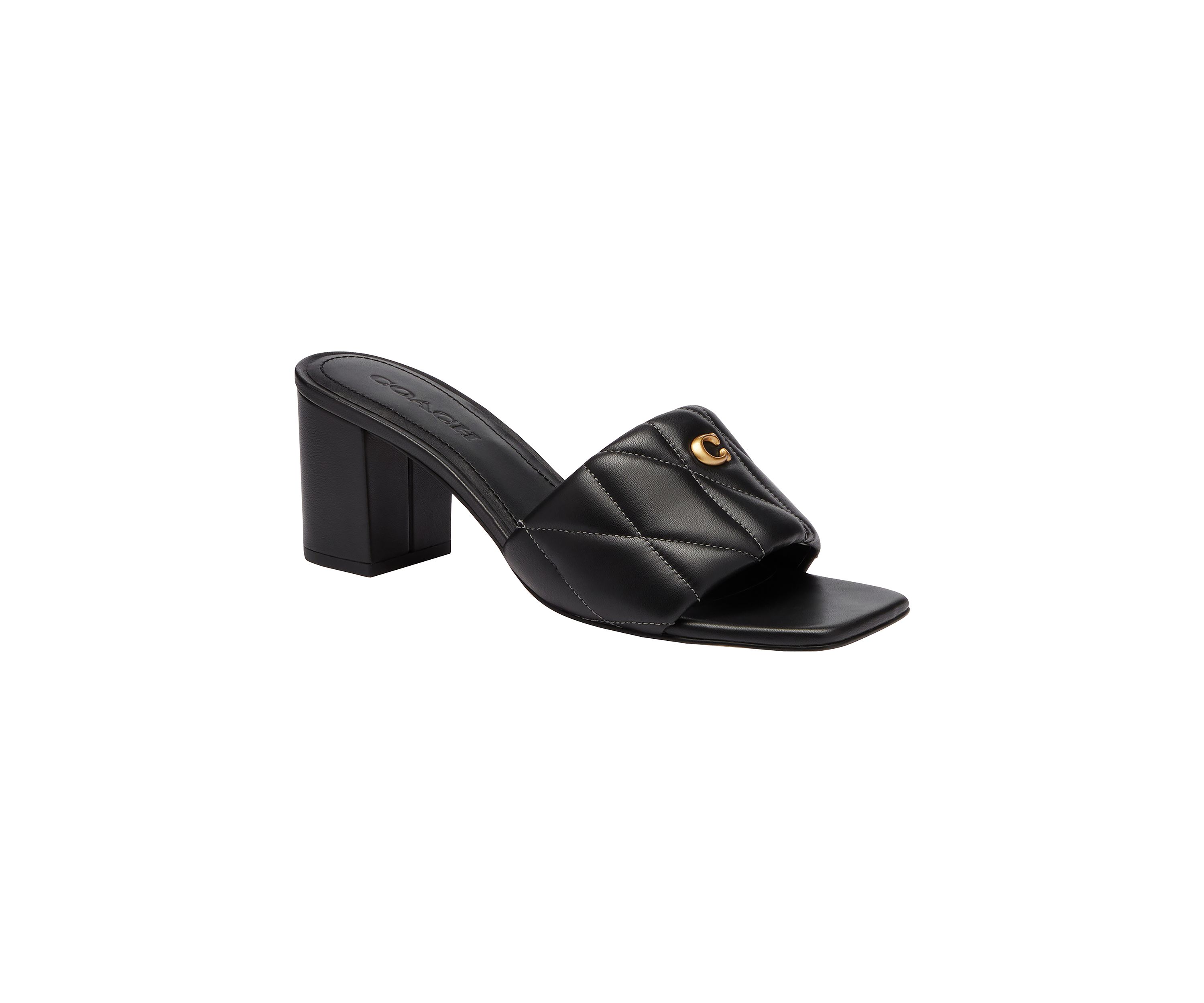 Holly Block Quilted Heel Sandals