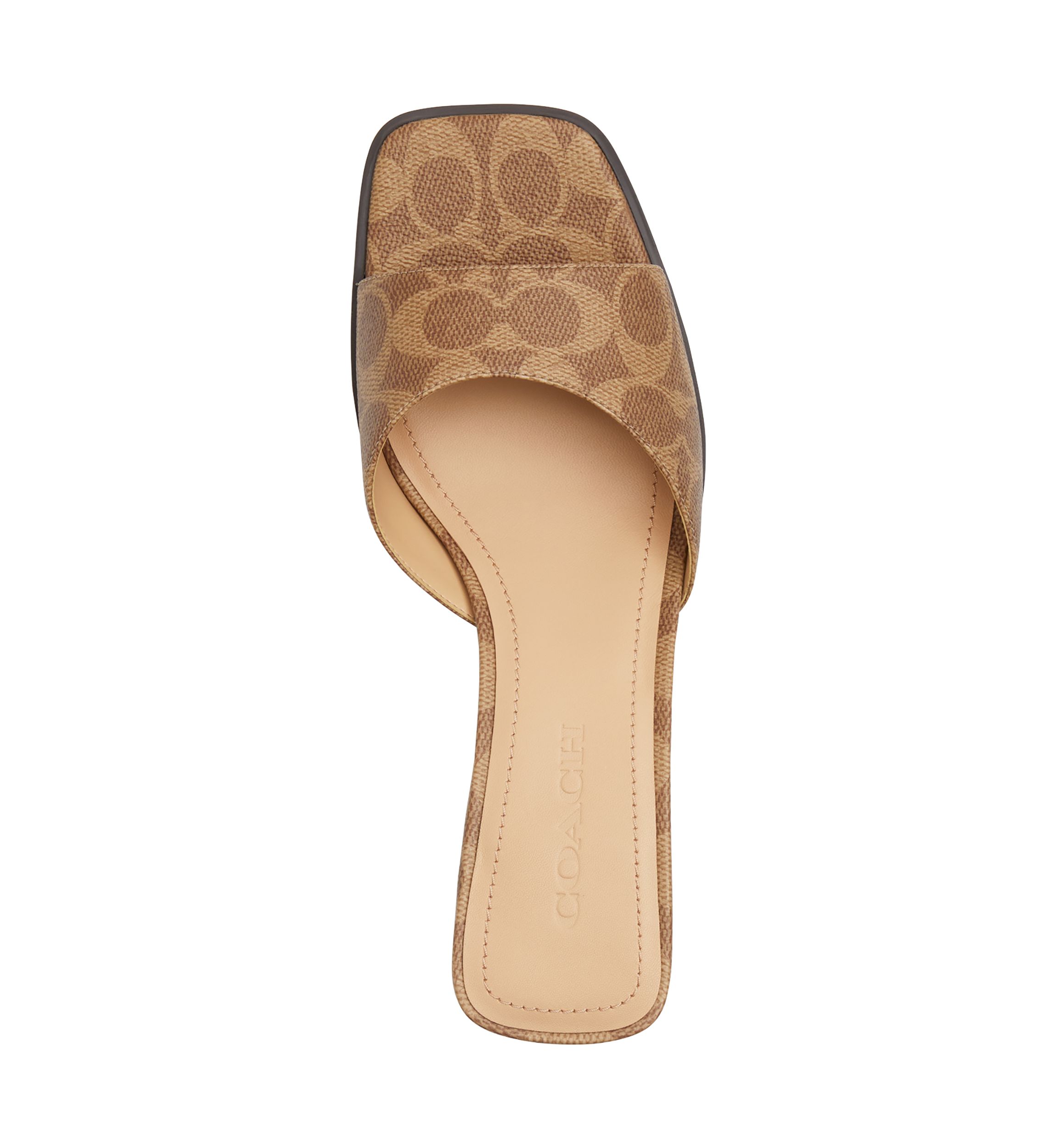 Sculpted C Block Heel Signature Canvas Sandals