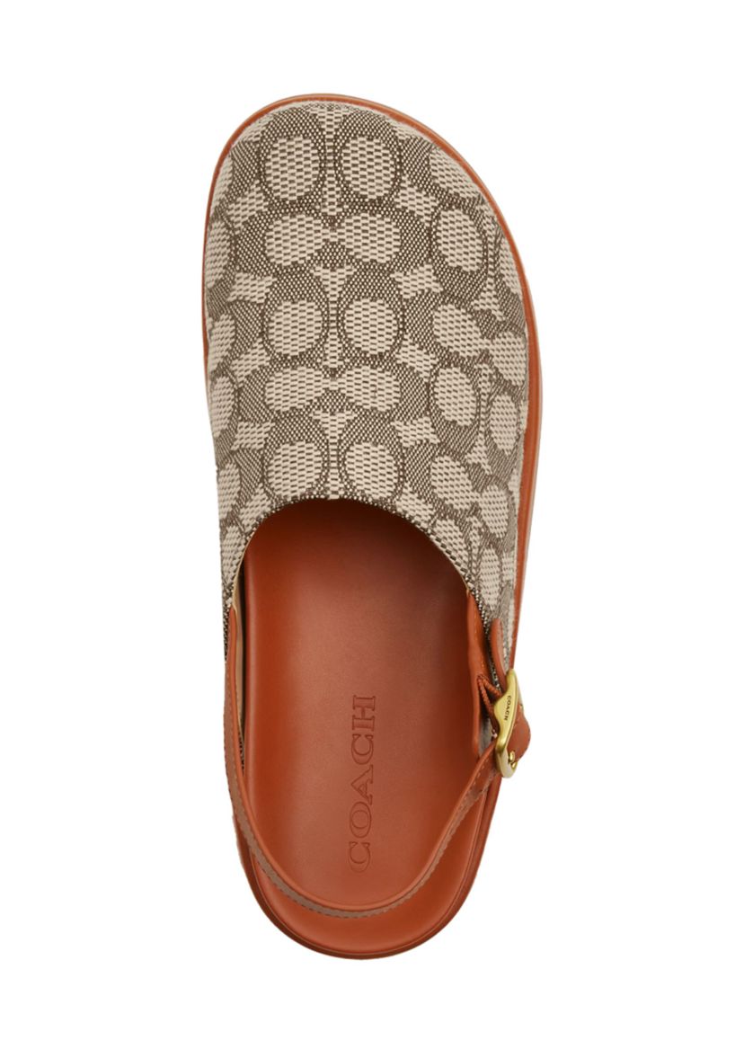 Signature Textile Jacquard Sculpted C Platform Clogs