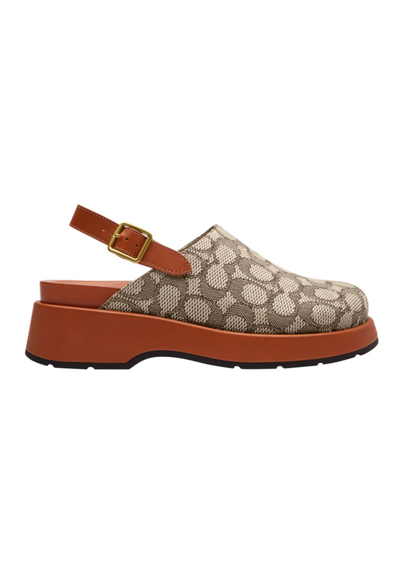 Sculpted C Platform Signature Textile Jacquard Clogs