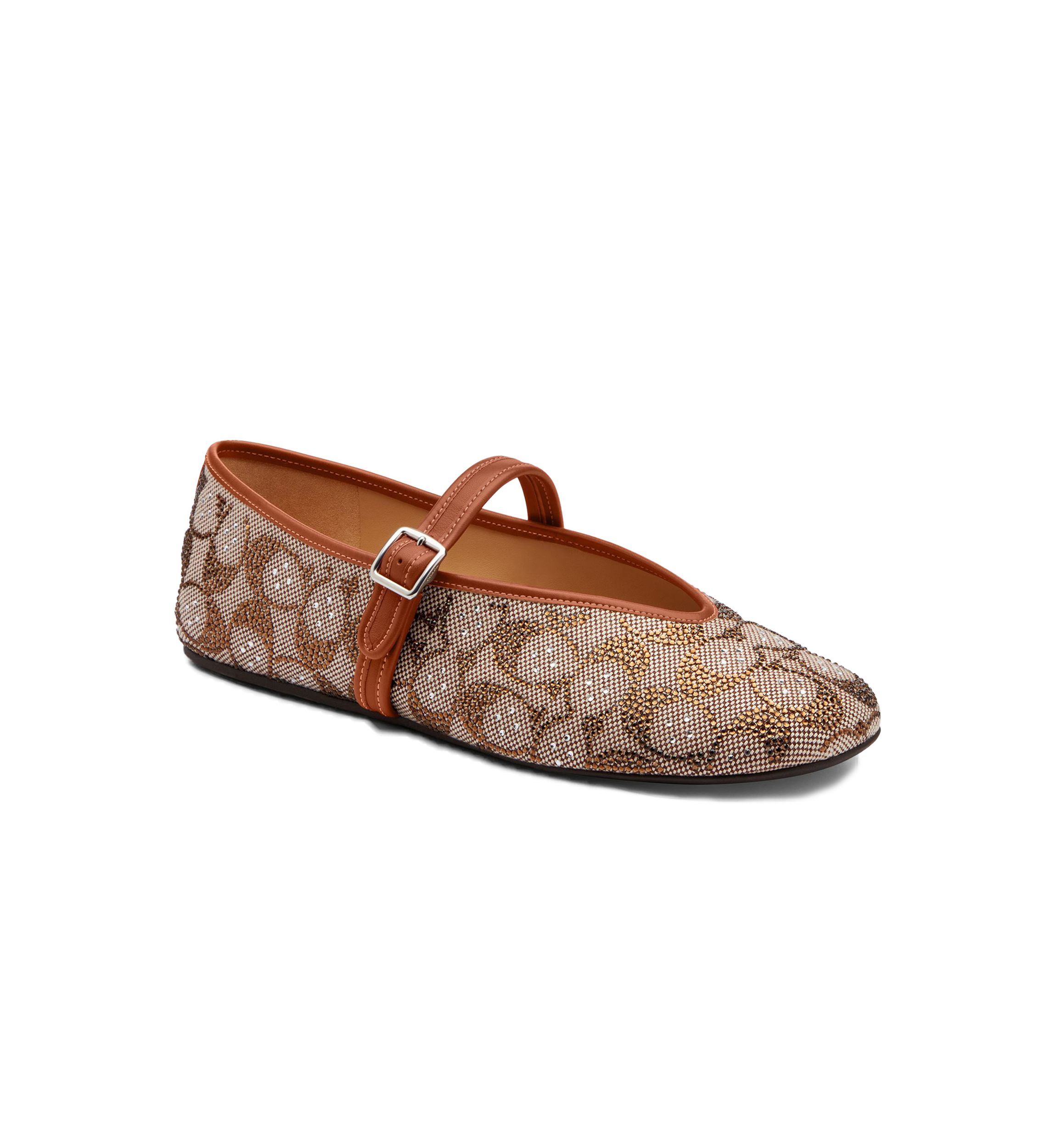Crystal Signature Jacquard Mary Jane Flats