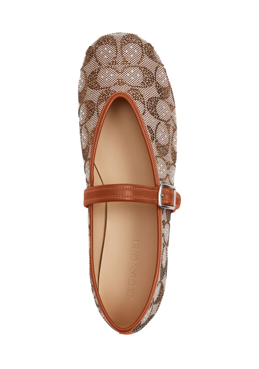 Crystal Signature Jacquard Mary Jane Flats