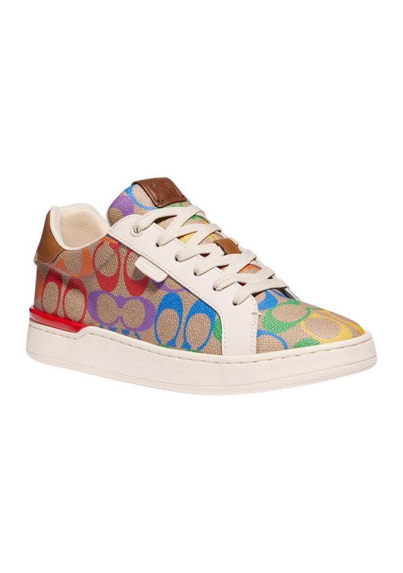 Womens  Lowline Rainbow Signature Canvas Low Top Sneakers