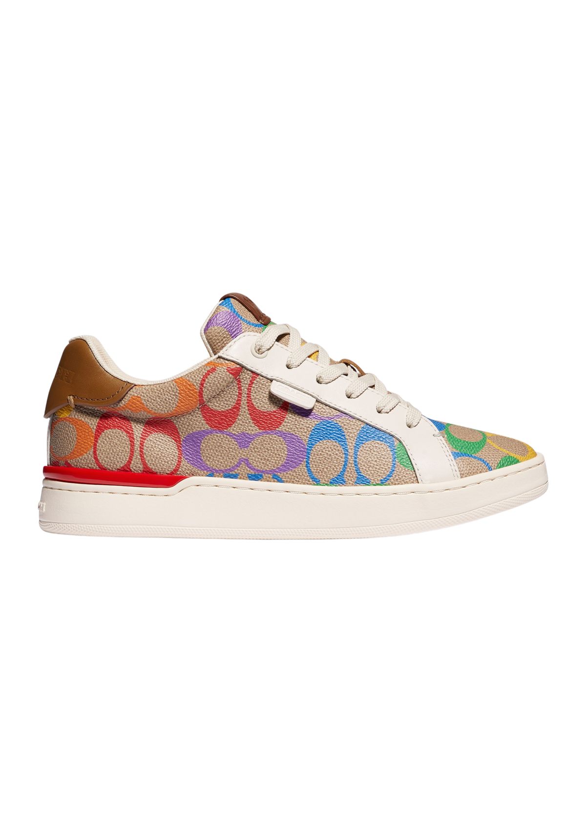 Womens  Lowline Rainbow Signature Canvas Low Top Sneakers