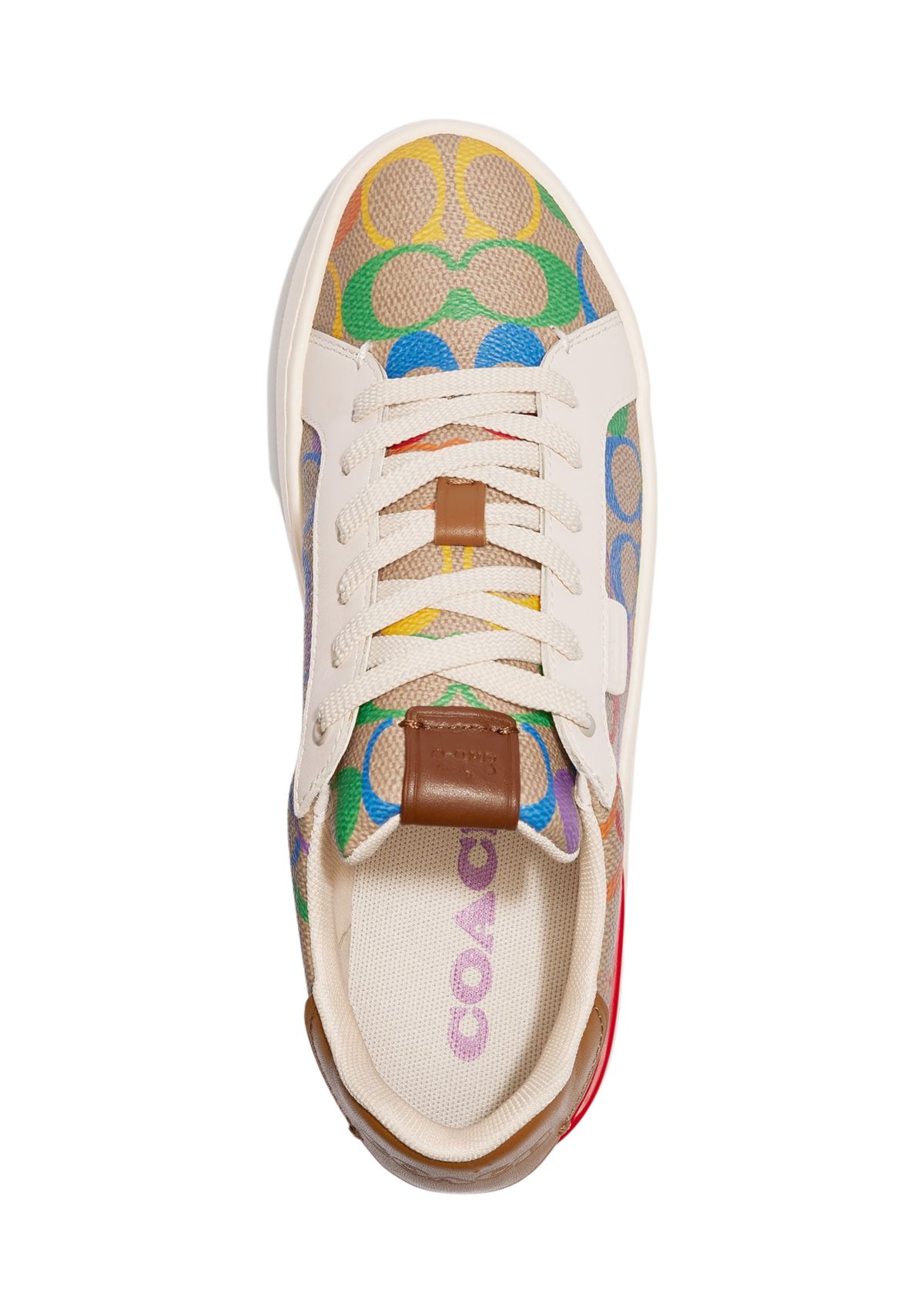 Womens  Lowline Rainbow Signature Canvas Low Top Sneakers