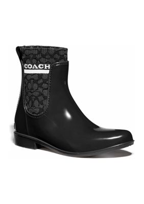Coach Women's Rivington Rain Booties, Black, 7B -  0193971831138