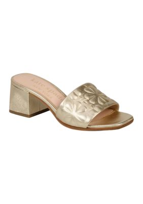 Shop kate spade new york Emmie Embossed Leather Mid-Heel Mules