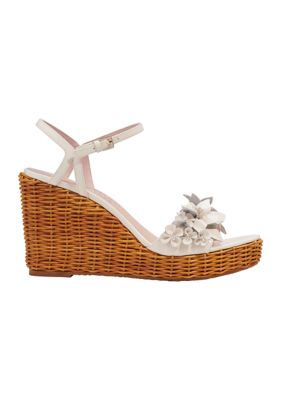 River Island White Flower Espadrille Platform Wedges