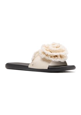 【Kate Spade】★サンダル★ Flourish Canvas Flat Sandal kate spade new york Flourish Canvas Frayed Flower Flat Slide