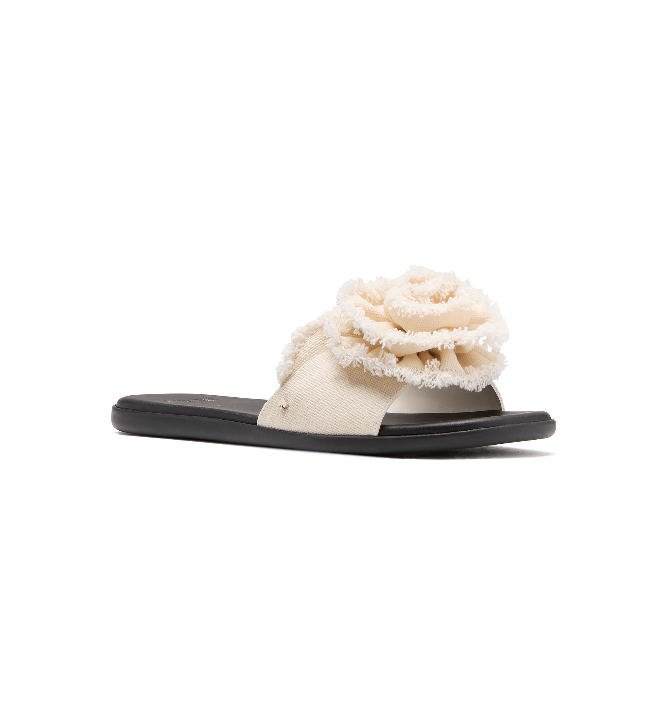 Flourish Canvas Flat Sandals