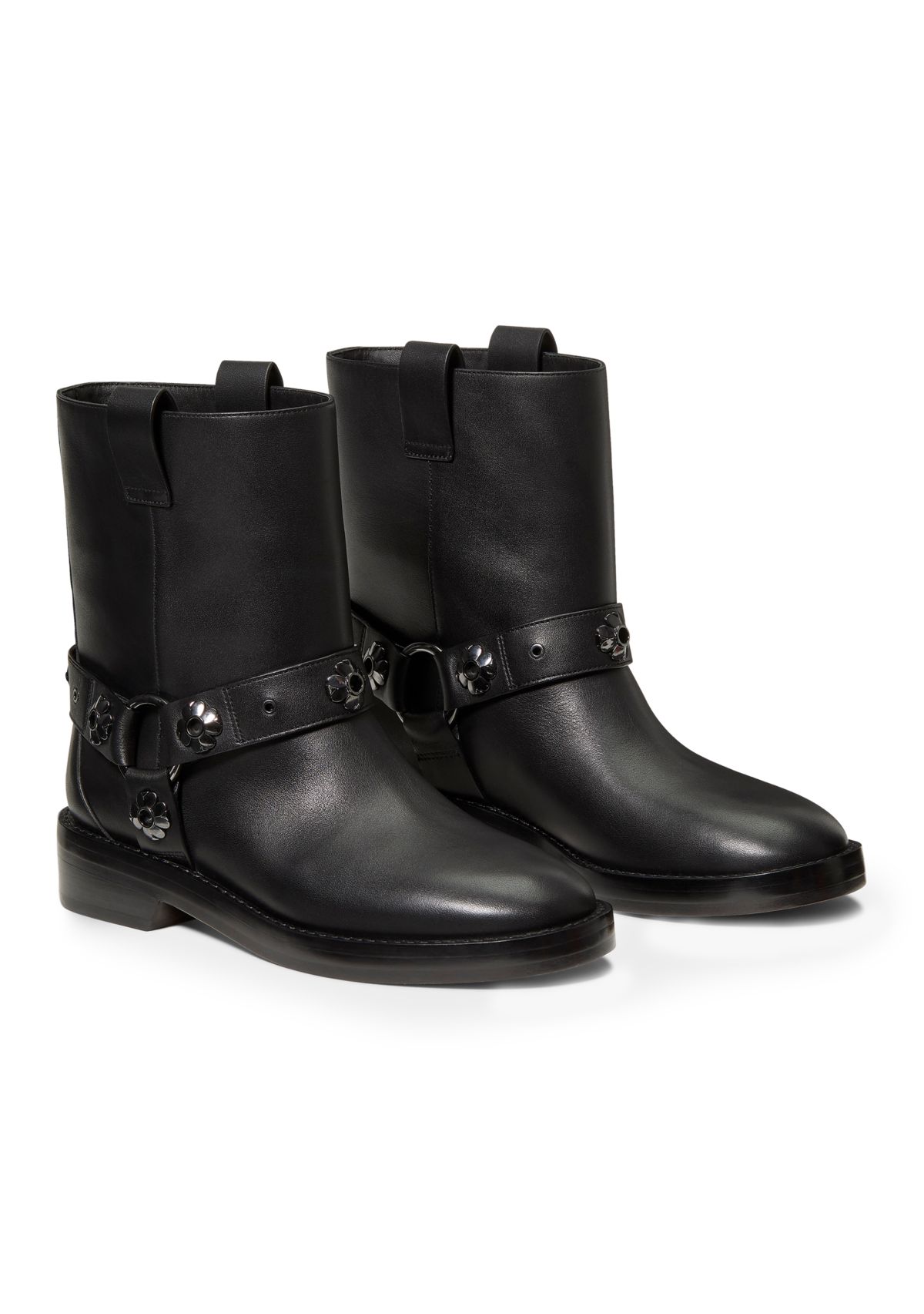 Flower Stud Moto Boots