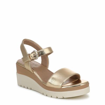 Soul Naturalizer Women's Soul Graciela Wedge Sandal, Gold, 11W