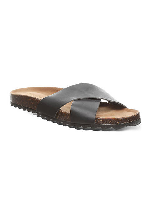 Bearpaw Margarita Leather Crossband Slide Sandals