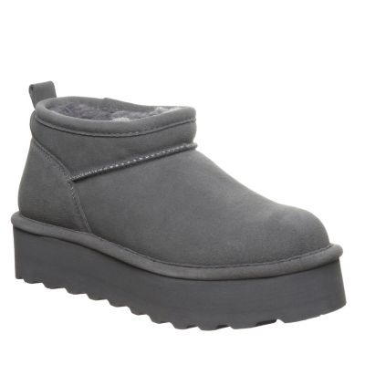 Bearpaw Women's Retro Super Shorty Platform Bootie, Gray, 8M