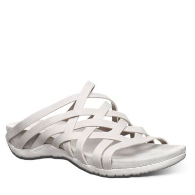 Bearpaw Women's Zinnia Faux Leather Sandals, White, 11M