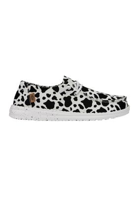 Hey Dude Womens Wendy Cow Print in The Wild Casual Shoes