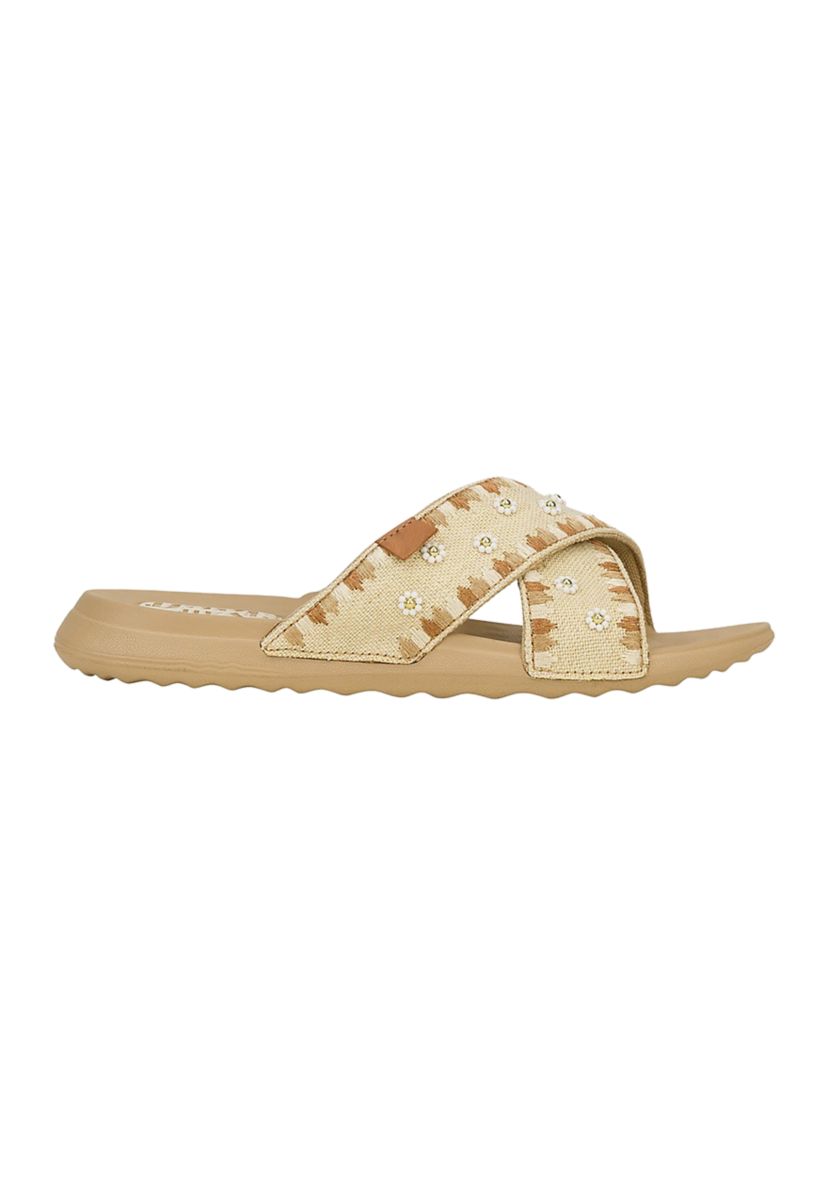 Christi Slide Embroidered Sandals