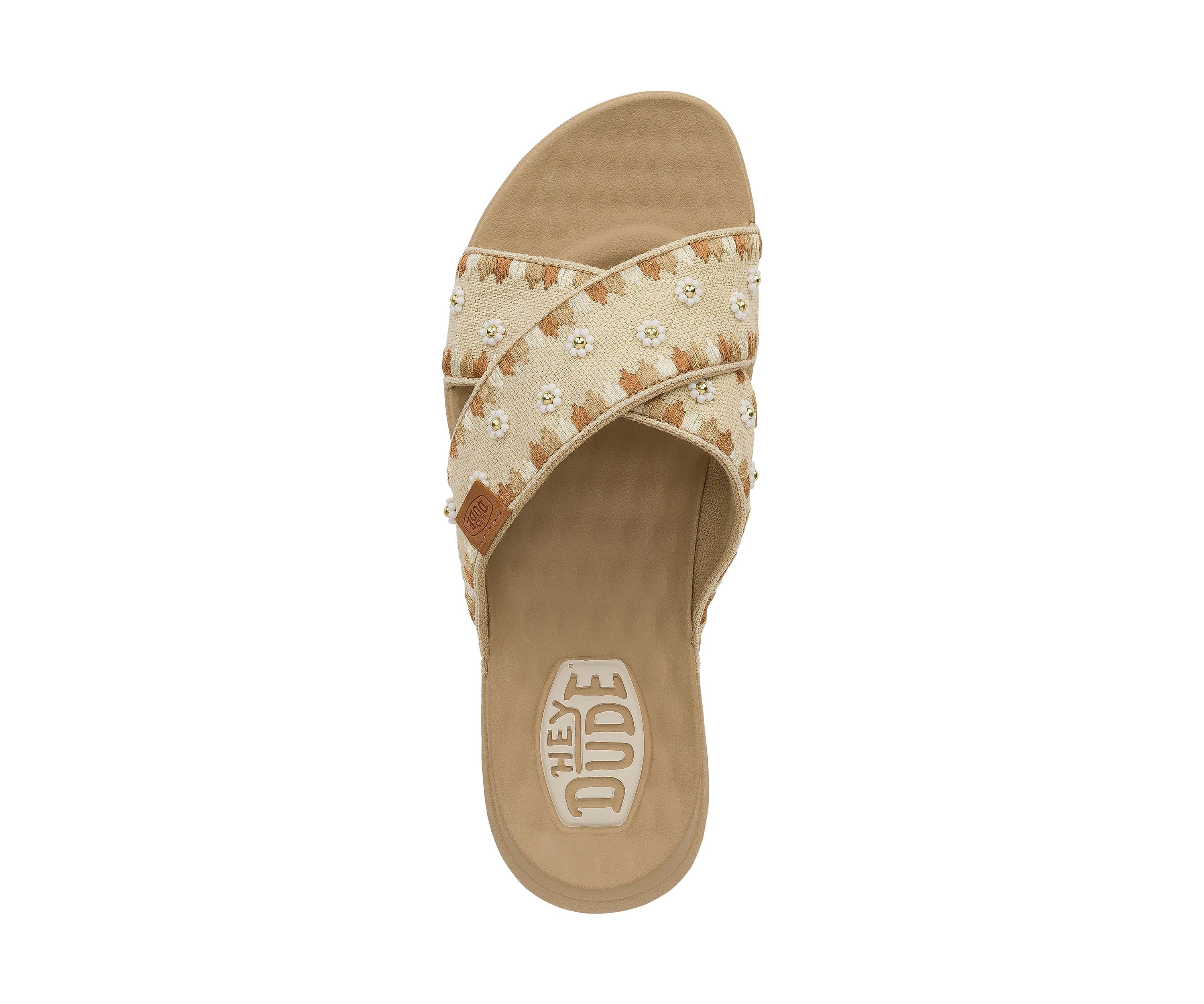 Christi Slide Embroidered Sandals