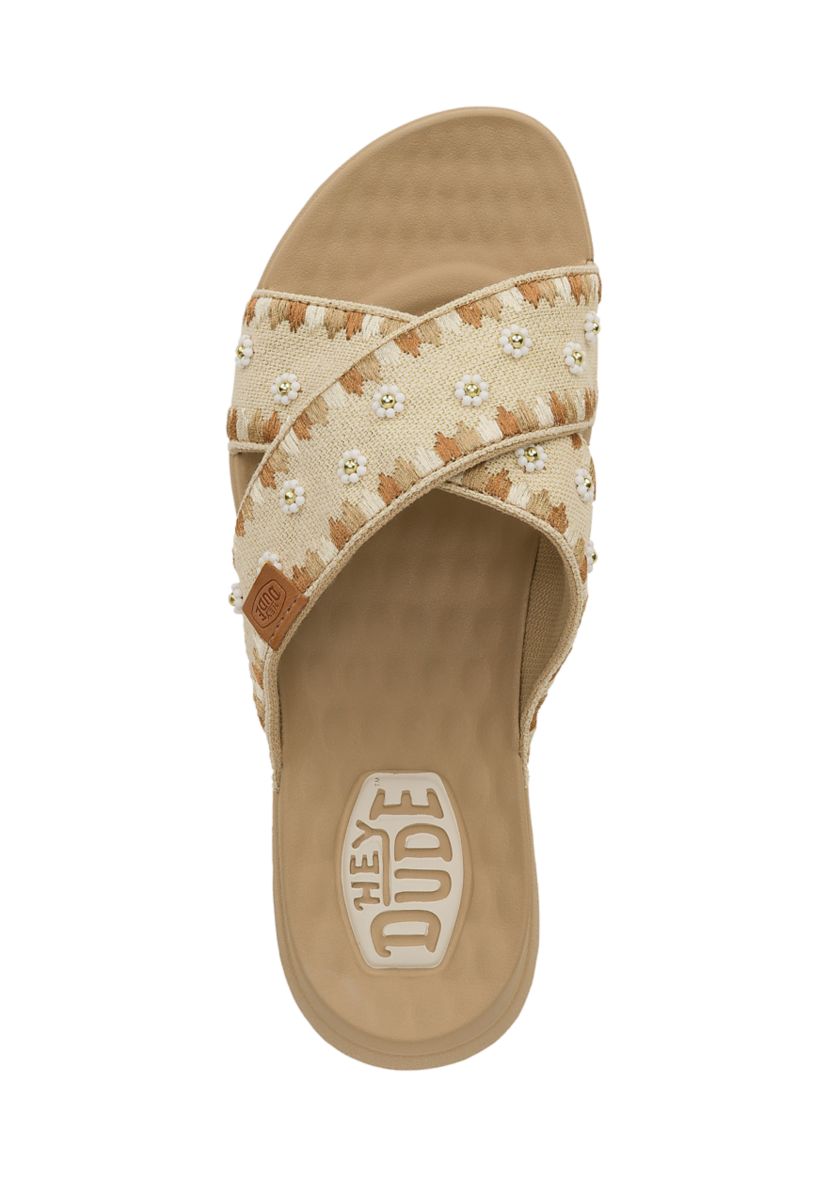 Christi Slide Embroidered Sandals