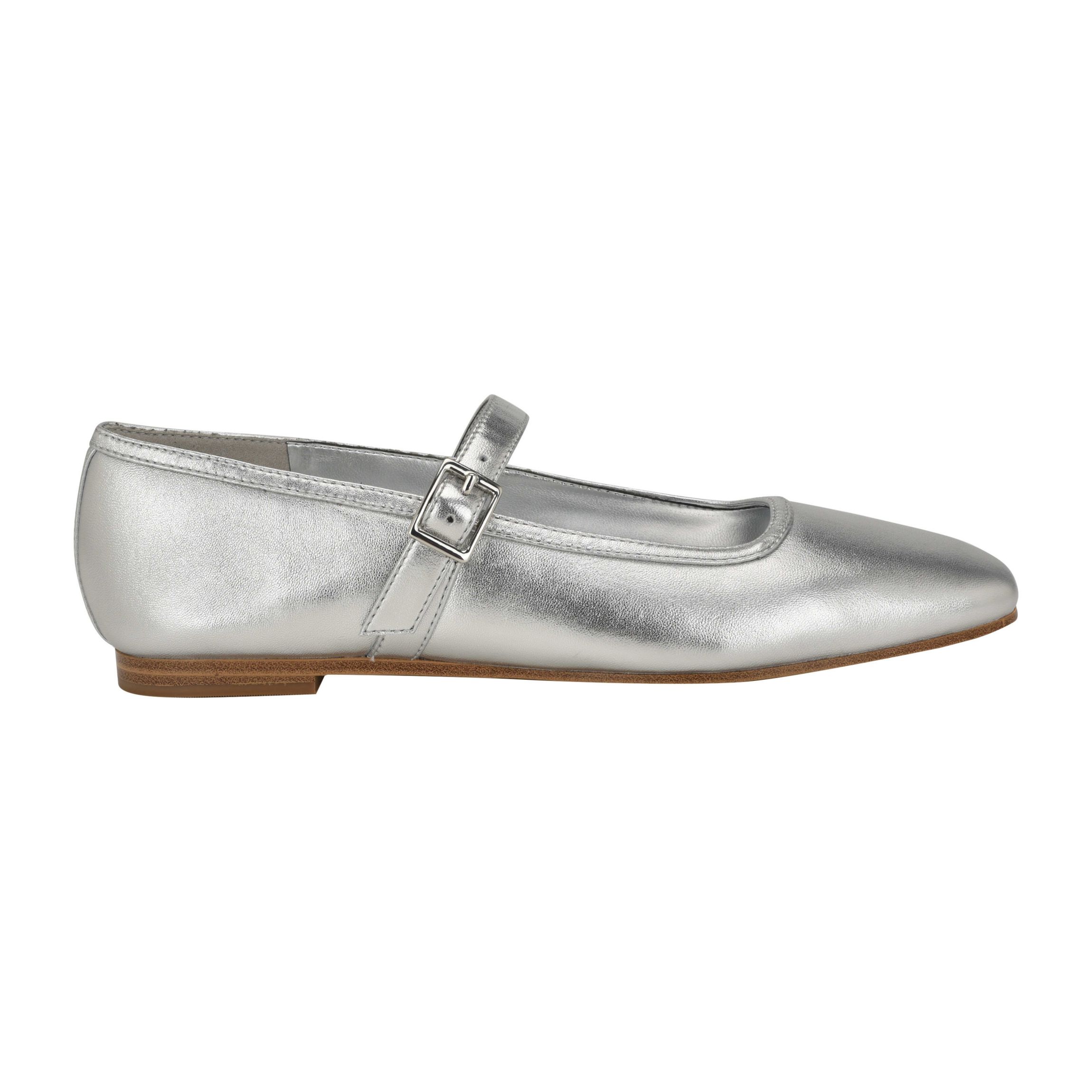 Greto Square Toe Adjustable Strap Dress Flats