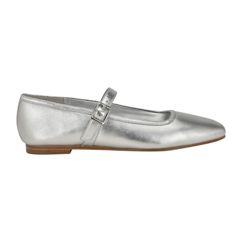 Greto Square Toe Adjustable Strap Dress Flats