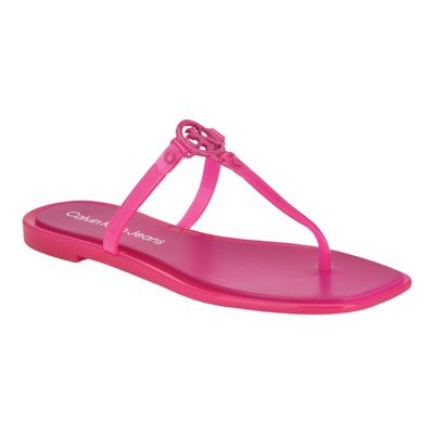 Calvin Klein Women's Edhen Open-toe Casual Flat Sandals, Pink, 11M