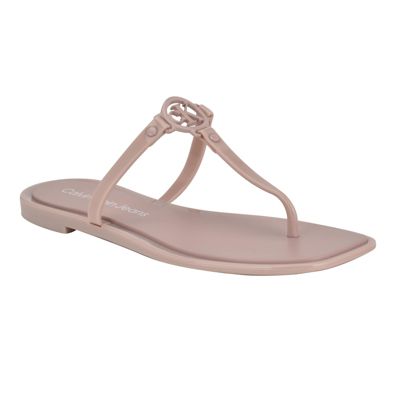 Calvin Klein Women's Edhen Open-toe Casual Flat Sandals, Pink, 8M
