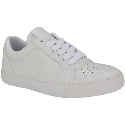 Calvin Klein Women's Corha Casual Round Toe Lace-up Sneakers, White, 5.5M -  0198095862877