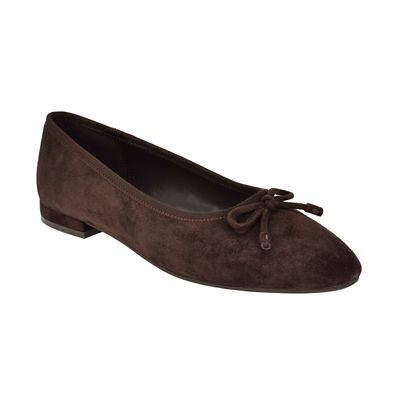 Calvin Klein Women's Cyrie Round Toe Slip-on Dress Ballet Flats, Dark Brown, 9.5M