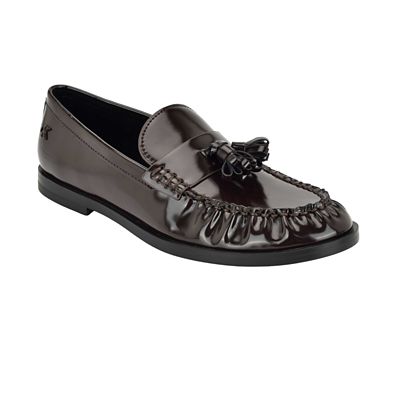Calvin Klein Women's Mirella Casual tassel penny loafers, Dark Brown, 6.5M