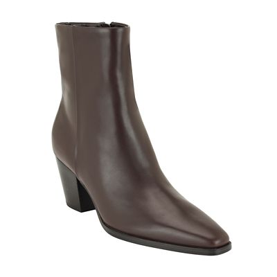 Calvin Klein Women's Hartford Leather Dress Booties, Brown, 5M