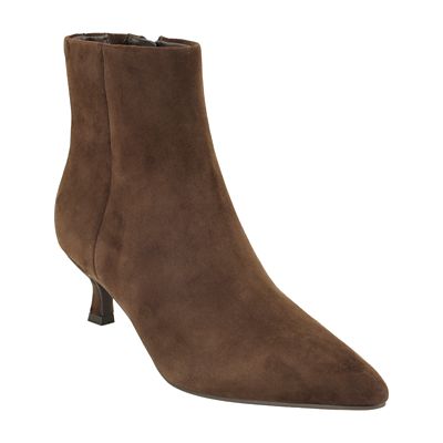 Calvin Klein Women's Austina Pointy Toe Kitten Heel Ankle Booties, Dark Brown, 11M