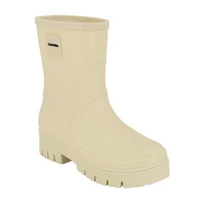 Calvin Klein Women's Driz Casual Rain Boots, Ivory, 8M