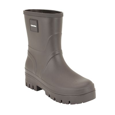 Calvin Klein Women's Driz Casual Rain Boots, Dark Brown, 8M