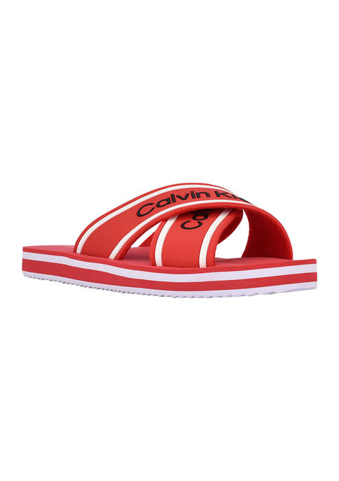 Calvin Klein Claris Cross Band Slide Sandals