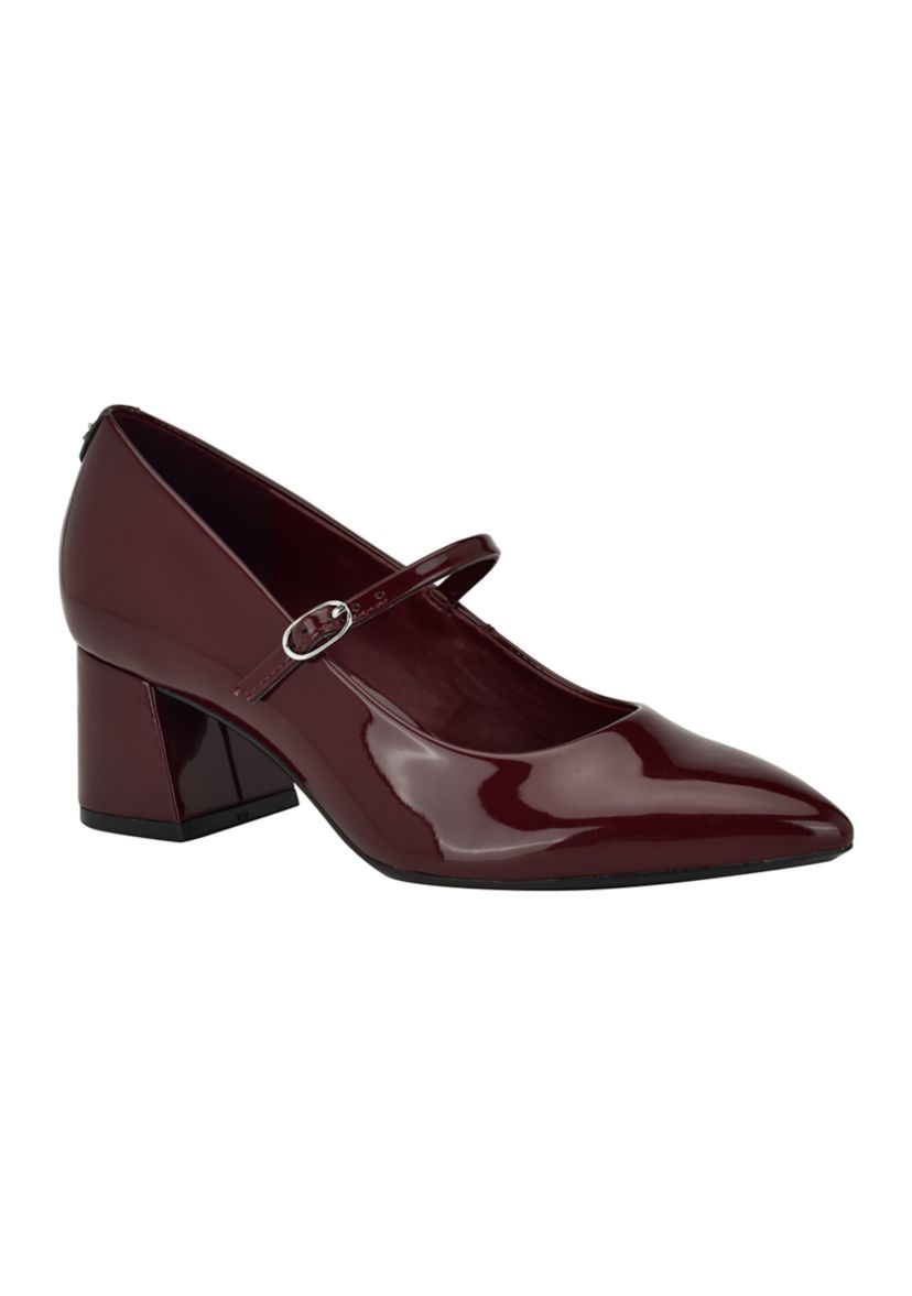 Leora Block Heel Pointy Toe Mary Jane Pumps