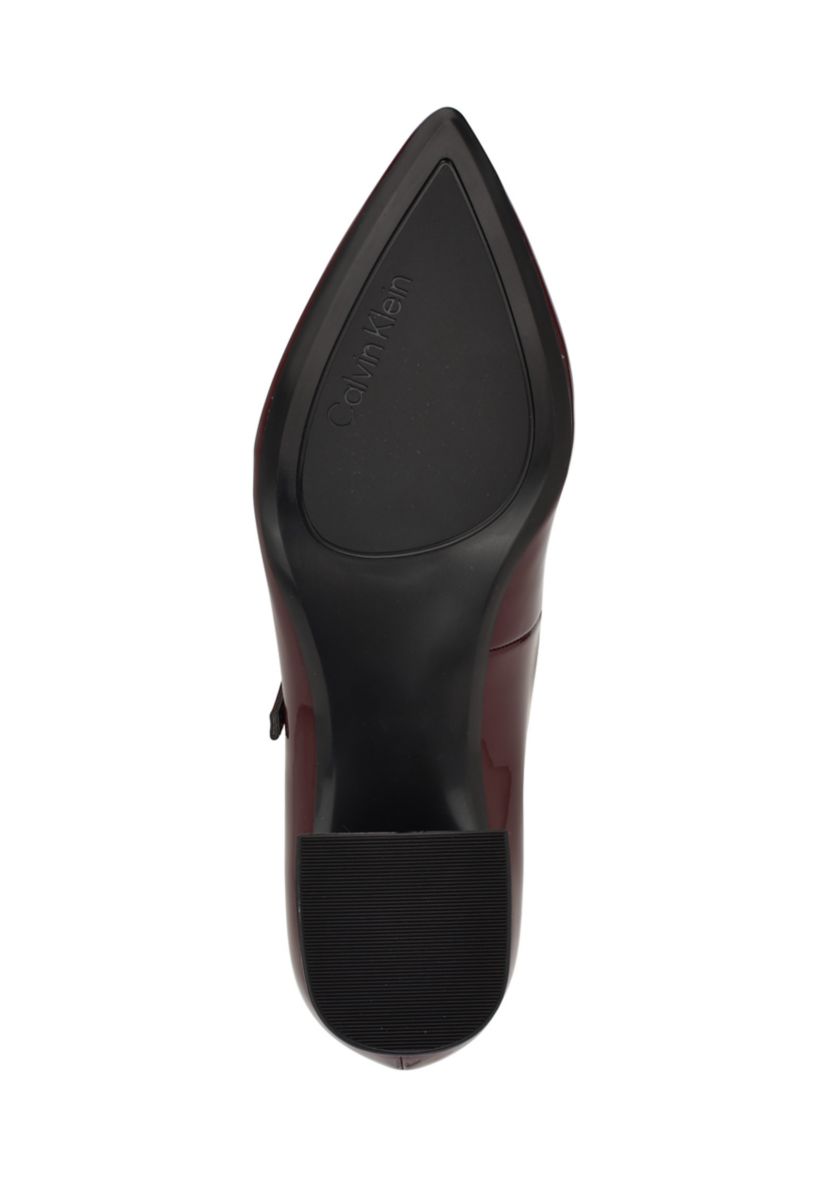 Leora Block Heel Pointy Toe Mary Jane Pumps