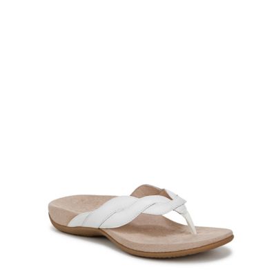 Vionic Women's Bella Braid Toe Post Sandal, White, 10W